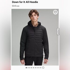 XXL Black Lululemon “Down for it all” Hoodie